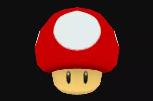 just-a-random-noob:galarchampionleon:suppermariobroth:  In the data of Super Mario Galaxy, this unused model of a Super Mushroom exists. Although it does not appear in-game, it is crucial to the operation of the game as large amounts of the code reference