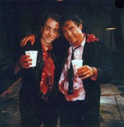 80slove:  Tom Roth &amp; Harvey Keitel on set of Reservoir Dogs