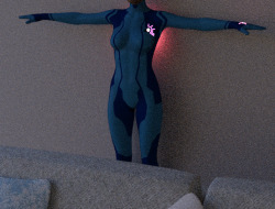 fuckheadmanip:  Found a Zero-Suit for DAZ. I made some emission maps to make the glowy bits… well, glow. Then I altered it further and made a Zero-Birthday Suit! This didn’t take long to do actually.I plan to make a third version where the default