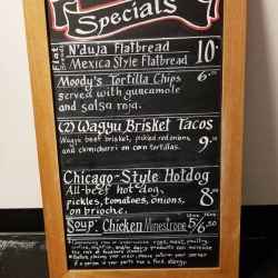 Doing the Specials board, getting hungry for a steak bomb.