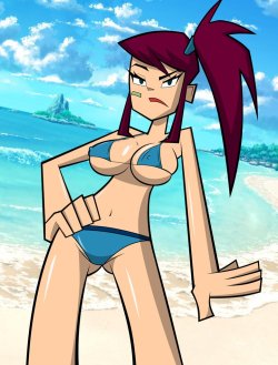 bluedragonkaiser:  grimphantom2:  Morgan bikini by grimphantom  Nude Version http://sta.sh/01aklvulbcwq Hi Everyone! Commission done for   Geriolah7 who ask for Morgan from Randy Cunningham a bikini version and a nude version, it’s based on a previous