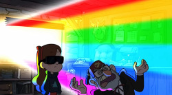 lilgideonsbighouse:  crazy-cipher:  Someone who’s never watched Gravity Falls please explain this image.   an old man is blinded by the gay agenda right outside his window 