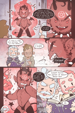 sweetbearcomic: Support Sweet Bear on Patreon -&gt; patreon.com/reapersun ~Read from beginning~ &lt;-Page 54 - Page 55 - Page 56-&gt; How to stop a demon in three easy steps~ 