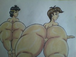 newtypemo:  A fully colored pic of @wappahofficialblog’s Crystal and Cindy Yamanaka lounging around nude and showing off their luscious, delectable asses.   When the colouring is on point&hellip;