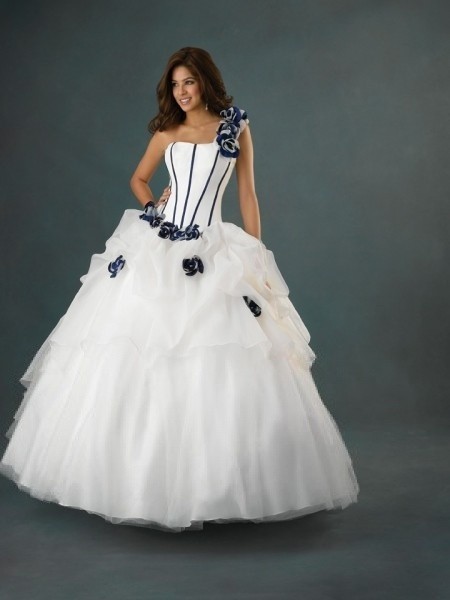 White floor length prom dress