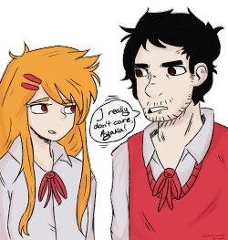 dammit-pandah:  Mark’s playing Misao. It’s my freakin’ favorite game ever yesssss. watch the video . Ayaka’s hair is a bitch to draw. &gt;:C