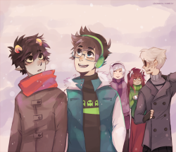 so I thought maybe Karkat has never seen snow before and yeaH here&rsquo;s some wintery pic :&gt;
