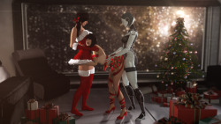 sspppthings:  Kasumi, Ashley and EDI having a Christmas Party Merry Christmas and Happy Holidays everyone. https://gfycat.com/AnotherWavyBoilweevil 