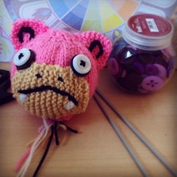 wolfiboi:  Work in progress Mega Slowbro Knitted Plush #pokemon #knit #knitted #knittingproject #plush #plushie #softtoy #pokemonart #pokemontoy #pokemonplush #slowpoke #slowbro #megaslowbro #megaevolution #megapokemon #button #sew #sewing #videogame