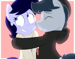 gonenannurs:   smoochie smoochie &lt;3!!!!!!  everyone please look at this beautiful gif that acstlu made me on valentines day but didnt post because im an idiot and i shouldve because i &lt;3 him very vewy much  X3 Cuuuute~ &gt;w&lt;