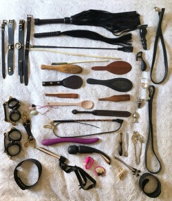 wanndare:  wanndare: Toy box exposé part 3.  Do not delete our caption. Two beautiful vintage riding crops added to the collection. Plus an old doctor’s bag to keep them in. Photos of the new additions to come. 