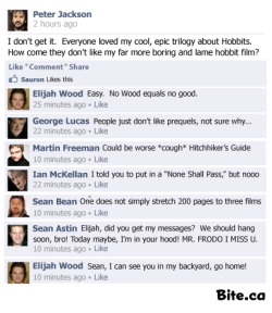 saxypandacub:  fuckyeahseanastin:  From Peter Jackson’s private Facebook page! :-P   this is funny shit