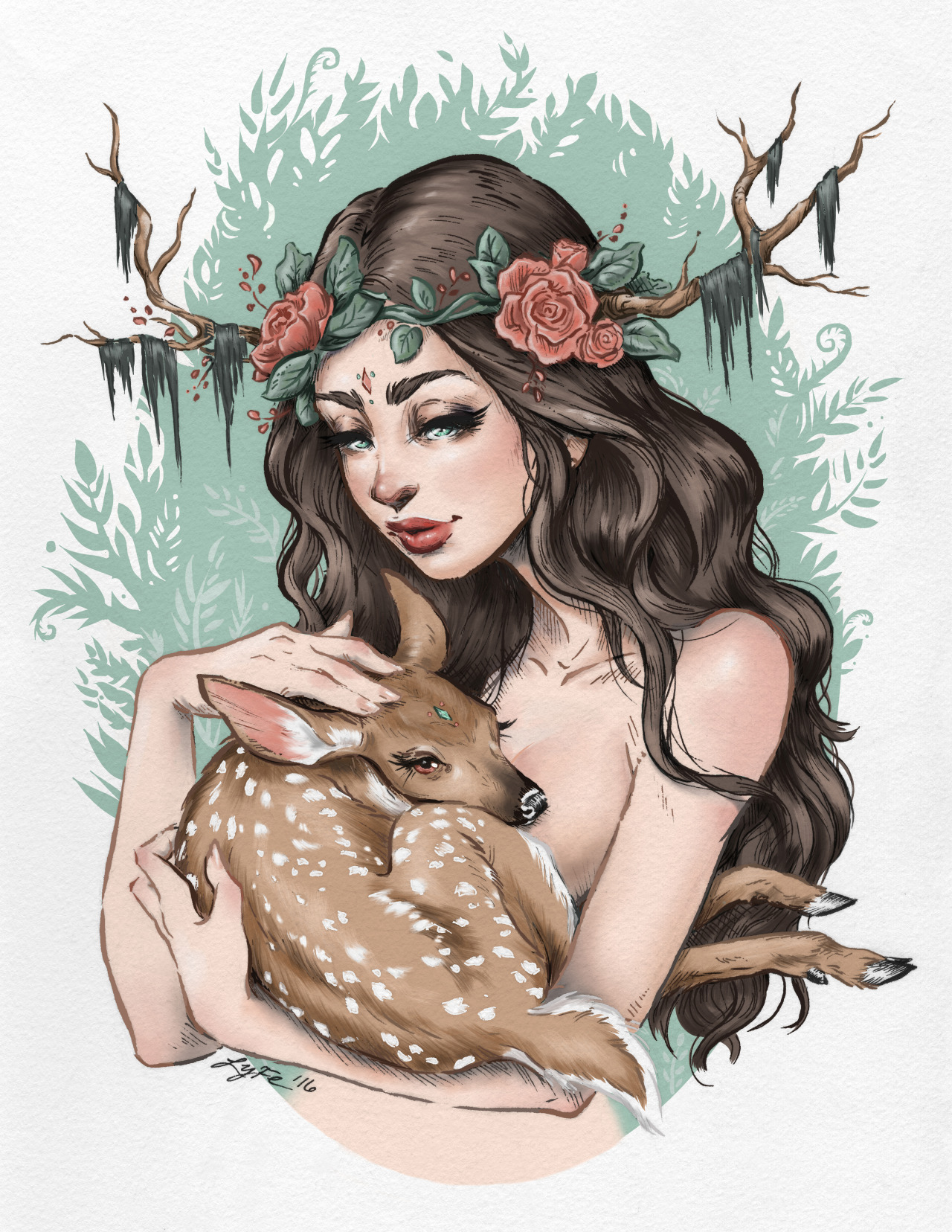 Forest Nymph by Lyfe IllustrationFollow on Tumblr  Instagram  Twitter