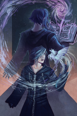 canaryko:  Time is an Illusion /Huffs nervously/ My art piece to @pocketchina ‘s Zexion themed written piece for Kingdom Hearts: Worlds Connected!  We took the “Time” theme and made it work as a “coming of age” snippet. It’s fascinating