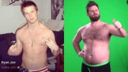 jake-is-still-drunk:  fattdudess: Ryan Jon— The Australian radio host has been packing on the pounds recently, and arguable is the paragon of the Dad Bod. Recently, he sold his old clothes because he is “fat now and they don’t fit.” Lets hope