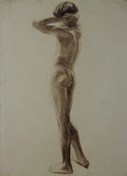 dappledwithshadow:  Edvard Munch Standing Nude 1889 
