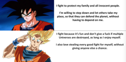 redasuki:  kairi-yajuu:  kz-3:  redviolett:  saiyanprince541:  DBZ Goku vs. DBS GokuIn short, DBS Goku is nothing but a greedy, selfish, dumbed down shell of the awesome hero that I revered, during my childhood.  Sadly this is true… :/  To be fair,