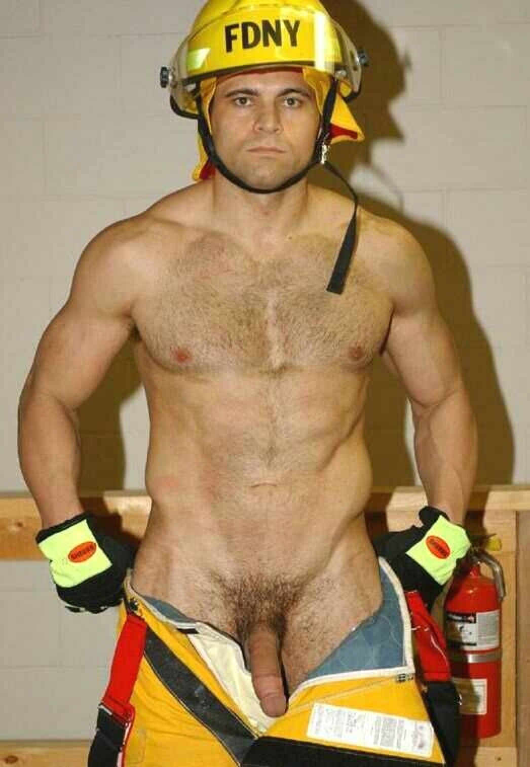 Naked male firefighters