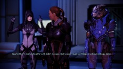 Literally the moment I put her in my party she earned a permanent place there. We walked through C-Sec and they stopped us (because you know shepard was still registered as dead) and she exclaimed, &ldquo; I swear to God, I didn&rsquo;t touch anything!&rd
