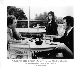 Promotional photo for Behind the Green Door (1972). Read more about the film here: http://www.marilynchambersarchive.com/#!behind-the-green-door/cc7z