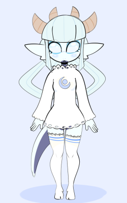 somescrub:Doodle of Kuu’s edited design from a day or two ago. If anyone wanted to draw her. cutie &lt;3