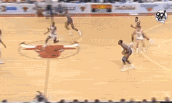 gotemcoach:  BAD BOYS: Salley to Dumars to Rodman I’m obsessed with this pass from Joe Dumars, which isn’t just behind-the-back to avoid falling out of bounds, but also fools Michael Jordan, and has the perfect English to hit Dennis Rodman in stride