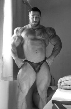 roughmuscle:  Bruno Moraes Cunha  Muscular, awesome pecs, and like/lust the bulge WooF