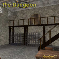  GeeSee3X  is here to start your dungeon scenes! A  new Dungeon that consists of a 2-story room made up of independent  props and figures.  Includes props to equip a simple facility to handle  tormenting and securing your characters. Ready for Poser