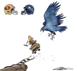 fantasyfootballart:  Fantasy Football, NFC Championship Game: 49ers vs Seahawks.