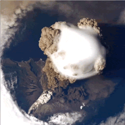 g0atman:  Volcano erupting from space 