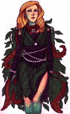 aaaand I couldn&rsquo;t help but design a full outfit for sea witch Bedelia du Maurier from the Hannibal/Little Mermaid mashup that&rsquo;s knocking around in my head.  The squid and octopus tentacles aren&rsquo;t part of her, but part of her cloak and