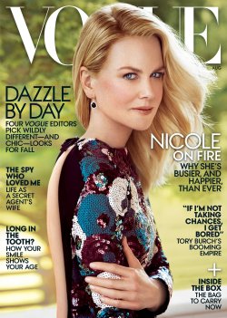 vogue:  Nicole Kidman opens up for a rare peek inside her Nashville life in our August cover story—click here to read: http://vogue.cm/1Kg3PaOPhotographed by Patrick DemarchelierFashion Editor: Tonne Goodman  the fuck is with this photoshop? who hired