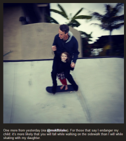 flylikeabowtie:  lower-class-brat:  The people freaking out about this are ridiculous. LIKE I’M PRETTY SURE IF THERE’S ONE PERSON ON THE GODDAMN PLANET YOU CAN TRUST WITH A CHILD ON A SKATEBOARD, IT’S FUCKING TONY HAWK JESUS.  IT’S ALSO JUST ADORABLE