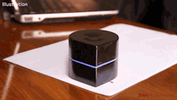 geardrops:  fastcompany:  Portable Robot Printer Is Like A Roomba That Squirts Ink  it’s so cute i want an army of them  dj rumba!