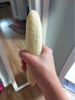 When she sent me this at 4am..I first thought it was a typical dildo. Her next text was, &ldquo;it&rsquo;s my sneak&hellip;snake&hellip;snack!&rdquo; Haha damn now all I want is her hand wrapped around my dick. Damn banana&hellip;