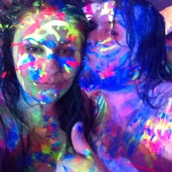 My blue cutie 💙💋💕😘😊 we had some crazy fun at #ultraglow last night! We were head to toe in #paint 🎨  #ultraglowmelbourne2014 #ultraglowmelbourne #love #paintparty #party #dance #mylove #boyfriend #bestfriend