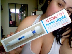 optimisticallychallenged:  veronicabbw:  see ya later tumblr!   I really need to get one of those.  The Hitachi. What I code named “The Clit Disintegrator” at the sex store I work in. Seriously, ladies, I like women to have sex toys. Vibrators,