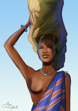 fyblackwomenart:  Sudan woman by MarioOscarGabriele 