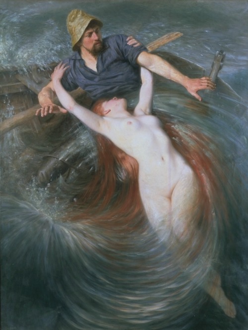 the-evil-clergyman:  The Fisherman and The Siren by Knut Ekwall (19th Century)