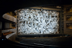 likeafieldmouse:  Pae White - Metafoil (2011) - Curtain design for the Oslo Opera House  &ldquo;For the main stage curtain of the Oslo Opera House, the L.A.-based artist scanned images of crumpled aluminum foil and sent the scans through a computer