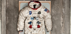 No one knows what Columbus was wearing when he set foot in the New World, but on July 20, 1969, when Neil Armstrong took his “one giant leap” onto the Moon, he was clad in this custom-made spacesuit, model A7L, serial number 056. Its cost, estimated