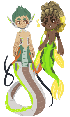 strawbearrymilk:  I jumped onto the mermaid au bandwagon as soon as I heard about it but took so long to draw it… Lucio’s based off a tropical fish and his markings are vaguely inspired by poison dart frogs, Genji’s in a class of his own where he’s