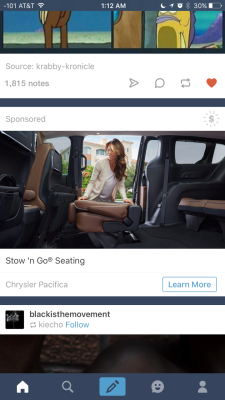 I reblogged that Killer Mike post and spoke on my &ldquo;dad truck&rdquo; and since then these two sponsored ads been on my dash. Funny thing is, that&rsquo;s the exact Buick I own. They spying on us like shit.