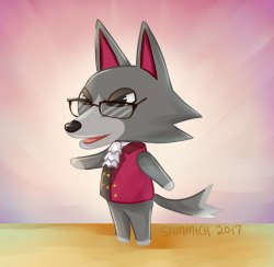 hikari-kaitou: pbjsammich:  I tried to do Edgeworth as a wolf villager from Animal Crossing.  This is for @hikari-kaitou !  Hope it’s fitting him.  Awww look at him &lt;3 Wonder if he’d take my hand off if I tried to scratch him behind the ears