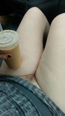 teddie-morbid:  sheikh–occult-wolf:  teddie-morbid:  Good morning 💜 daddy took me to get coffee    gaahhh, I love it!:)  youve got such pretty brown colored pubes!&amp; your nails! are they black!? I tryed doing my black but i alwys do a shitty