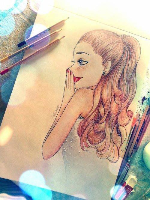 Cute girl pencil drawing