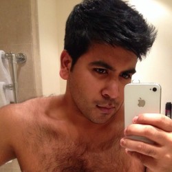 demvisualfeels:Good morning from Milan! #gay #instagay #hairy #hairychest #hairygay #desi #selfie #scruffy #indianguy