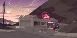A selection of Backgrounds from the Steven Universe episode: We Need To TalkArt Direction: Jasmin LaiDesign: Steven Sugar and Emily WalusPaint: Amanda Winterstein and Ricky Cometa