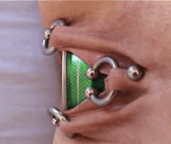 pussymodsgaloreShe has a VCH piercing with a barbell, a HCH piercing with a curved barbell, two inner labia piercings with rings, and a can of beer in her stretched pussy.