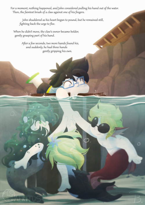  Well this took me over 4 hours, but I wanted to do that for a long time tbh #hs11th fanfic day cant write shit so have a fanart of one of my last fav! Blue Waters by FictionalDragonMother Merestuck AU beta ot4, NONE of the characters are related and